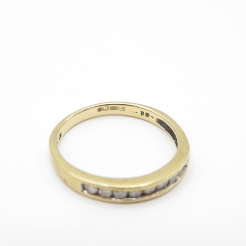 28 - 9ct Gold Moissanite Channel Set Ring (1.8g) Size M 1/2