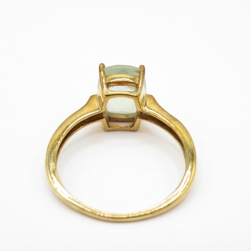 36 - 9ct Gold Prasiolite and Diamond Cocktail Ring (3g) Size Q 1/2