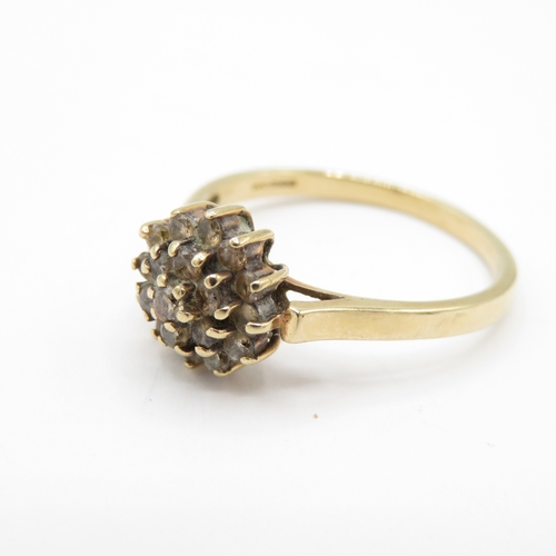 53 - 9ct Gold Diamond Cluster Ring (2.6g) Size R