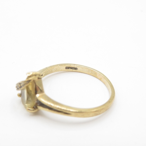 56 - 9ct Gold Citrine and Diamond Dress Ring (2.2g) Size O
