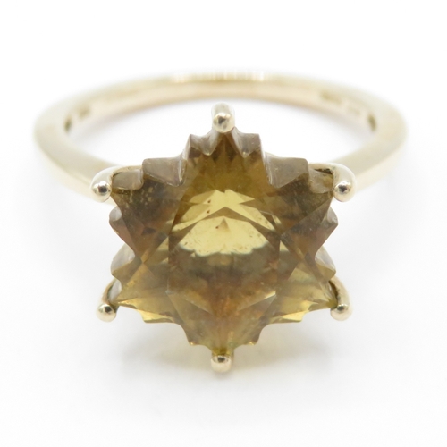 33 - 10ct gold fancy cut citrine cocktail ring (2.5g) Size J 1/2