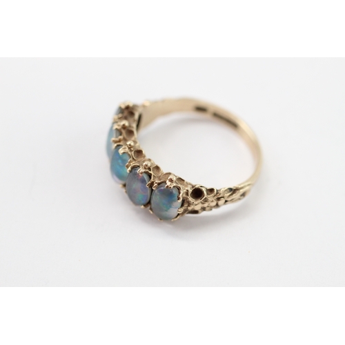15 - 9ct gold opal triplet five-stone ring (2.8g) Size N