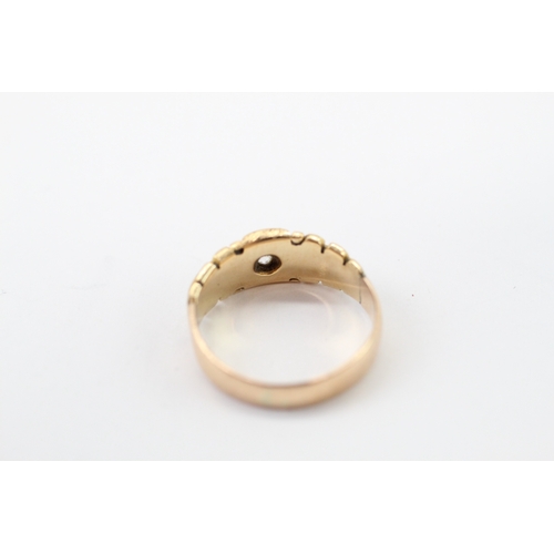 19 - 15ct gold antique split pearl diamond ring as found (3g) Size J