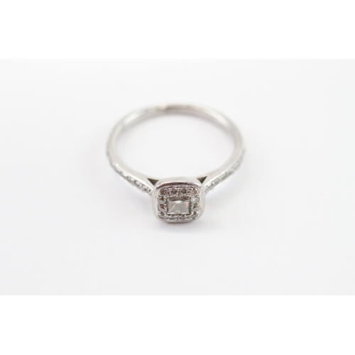 29 - Platinum 950 diamond dress ring (3.4g) Size J 1/2