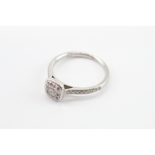29 - Platinum 950 diamond dress ring (3.4g) Size J 1/2