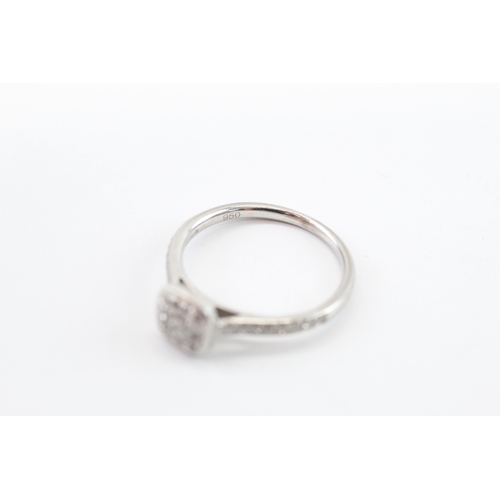 29 - Platinum 950 diamond dress ring (3.4g) Size J 1/2