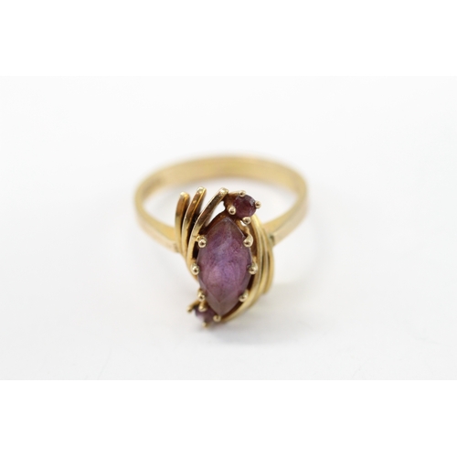 54 - 9ct gold amethyst cocktail ring (5.4g) Size Q