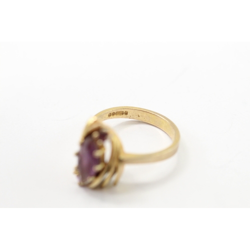 54 - 9ct gold amethyst cocktail ring (5.4g) Size Q