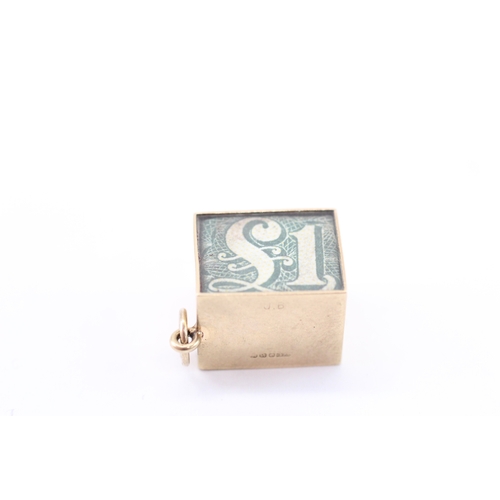 55 - 9ct gold vintage money charm (3g)