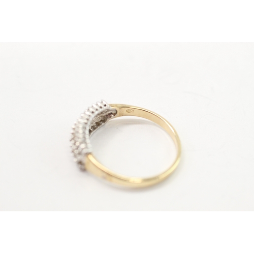 60 - 9ct gold diamond dress ring (2.3g) Size P