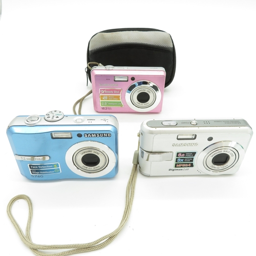 3 x Samsung Digital Camera - ES55 / L60 / S760 - Untested