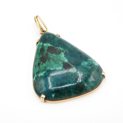 31 - 9ct gold chrysocolla pendant (8.6g)