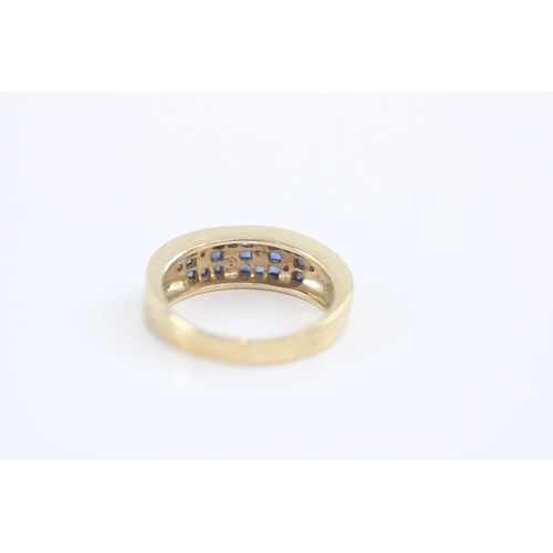 36 - 9ct gold sapphire diamond dress ring (3.1g) Size I
