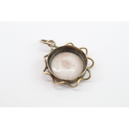 41 - 9ct gold antique enamel portrait pendant (1.71g)