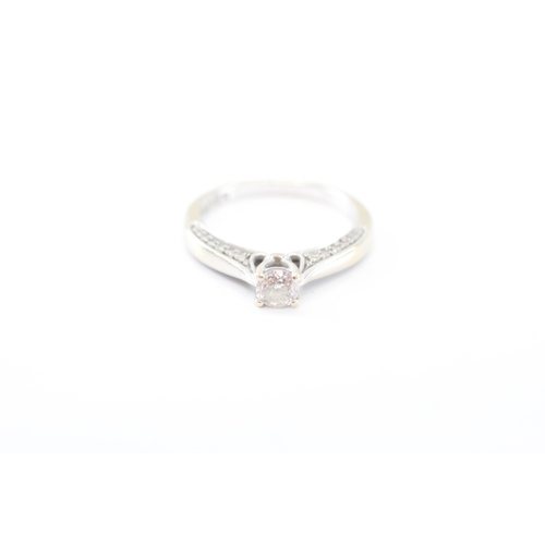 56 - 18ct gold 'FOREVER' diamond ring (3.2g) Size J