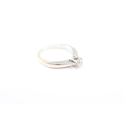 56 - 18ct gold 'FOREVER' diamond ring (3.2g) Size J