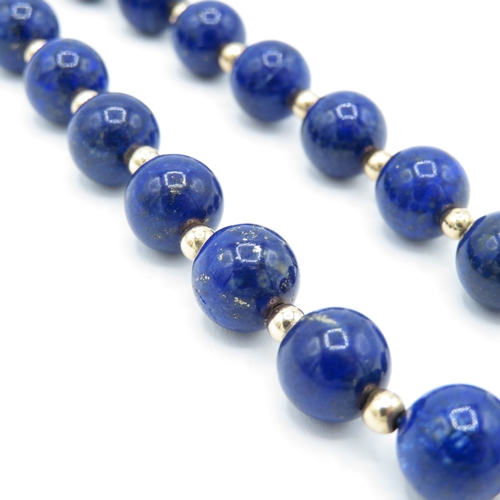 18 - 9ct gold lapis lazuli beads bracelet (16.9g)
