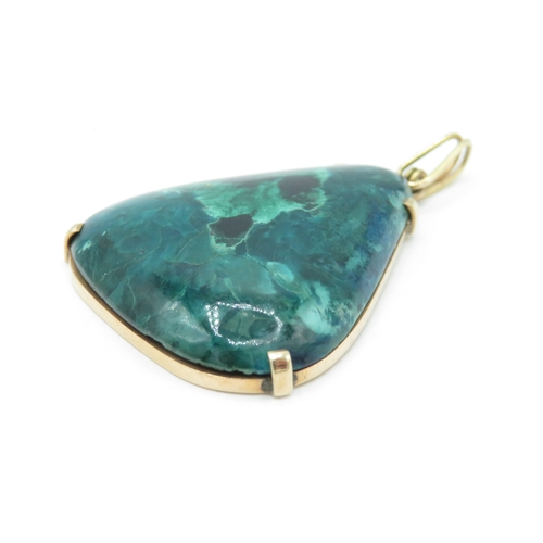 31 - 9ct gold chrysocolla pendant (8.6g)