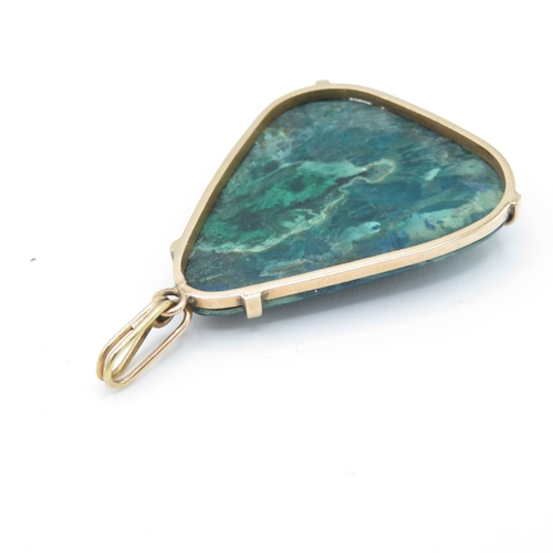 31 - 9ct gold chrysocolla pendant (8.6g)