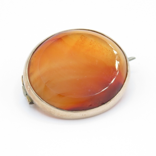 46 - 9ct gold antique agate brooch (3.3g)