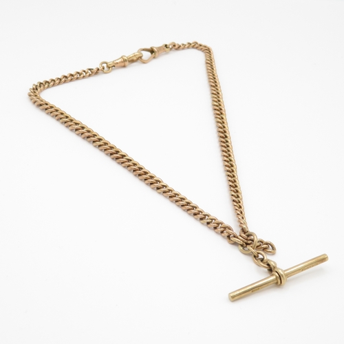 8 - 9ct gold antique albert chain necklace (27.5g)