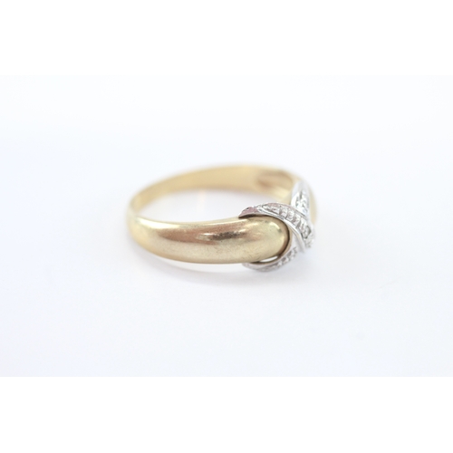 11 - 9ct gold diamond dress ring (2.1g) Size N