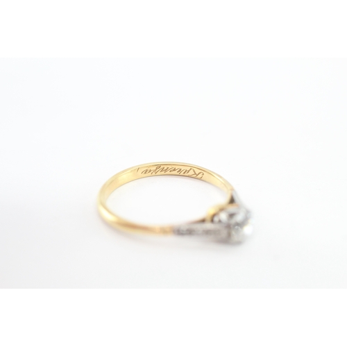 24 - 18ct gold diamond solitaire ring (2.3g) Size P