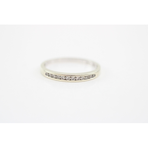 46 - 9ct white gold diamond channel set ring (1.5g) Size O