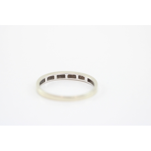 46 - 9ct white gold diamond channel set ring (1.5g) Size O