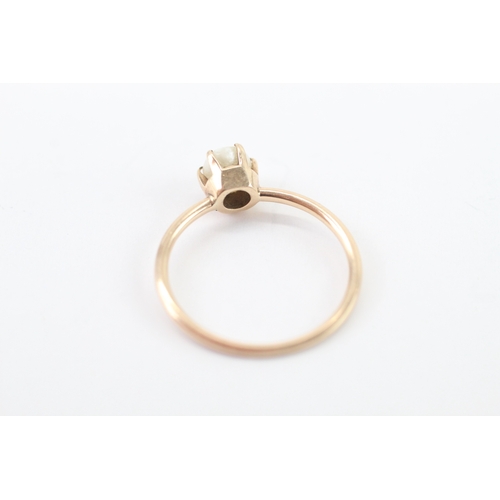 60 - 9ct gold vintage pearl solitaire ring (1.67g) Size N 1/2