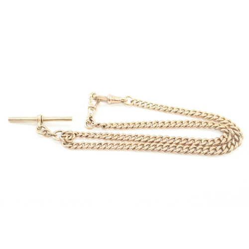 8 - 9ct gold antique albert chain necklace (27.5g)