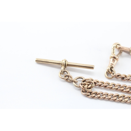 8 - 9ct gold antique albert chain necklace (27.5g)
