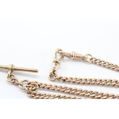 8 - 9ct gold antique albert chain necklace (27.5g)
