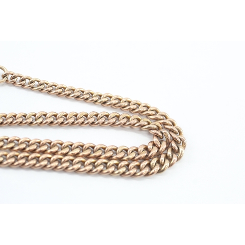 8 - 9ct gold antique albert chain necklace (27.5g)