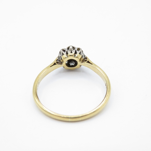 3 - 18ct gold vintage diamond cluster ring (2.5g) Size O