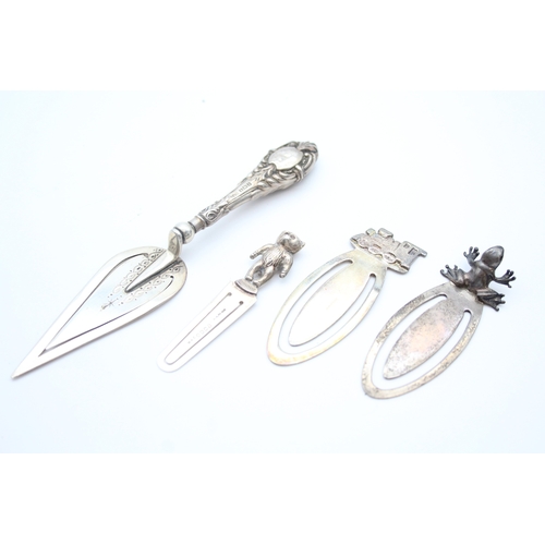 4 x Antique / Vintage .925 Sterling Silver Bookmarks Inc Novelty 33g