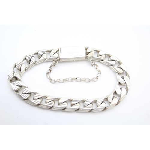 Gucci Sterling Silver Gents Curb Link Bracelet (55g)