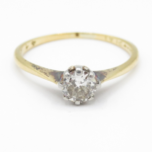 20 - Antique 18ct gold and diamond set band ring (1.9g) Size O
