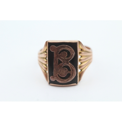 3 - Antique 9ct rose gold gothic 