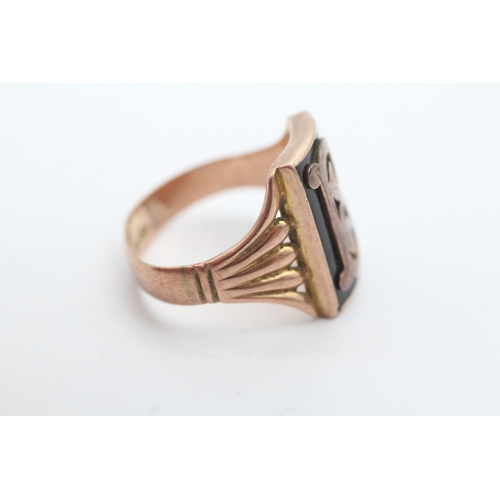 3 - Antique 9ct rose gold gothic 