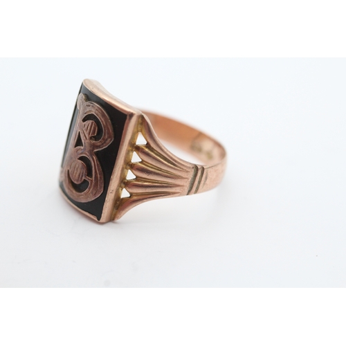 3 - Antique 9ct rose gold gothic 