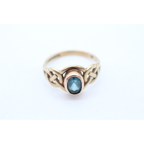 1 - 9ct gold blue topaz Clogau ring (2.7g) Size M