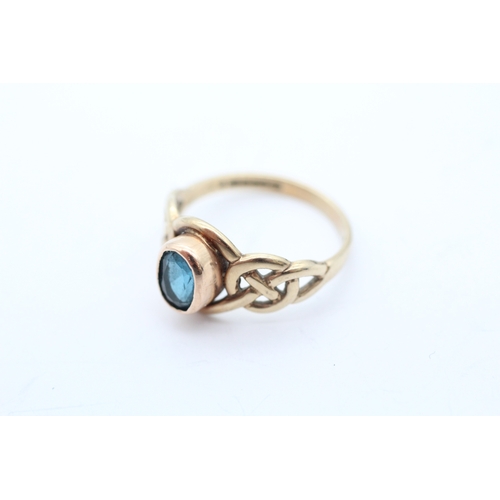 1 - 9ct gold blue topaz Clogau ring (2.7g) Size M