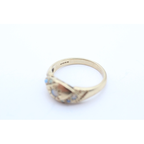 13 - 9ct gold opal set dress ring (3.2g) Size N 1/2