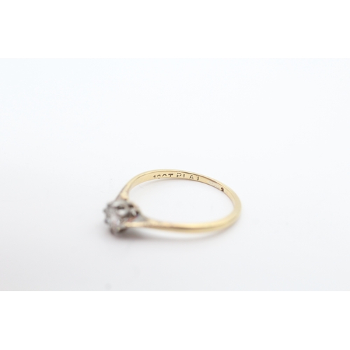 20 - Antique 18ct gold and diamond set band ring (1.9g) Size O