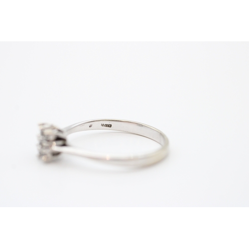 23 - 9ct white gold diamond set cluster ring (2.3g) Size R 1/2
