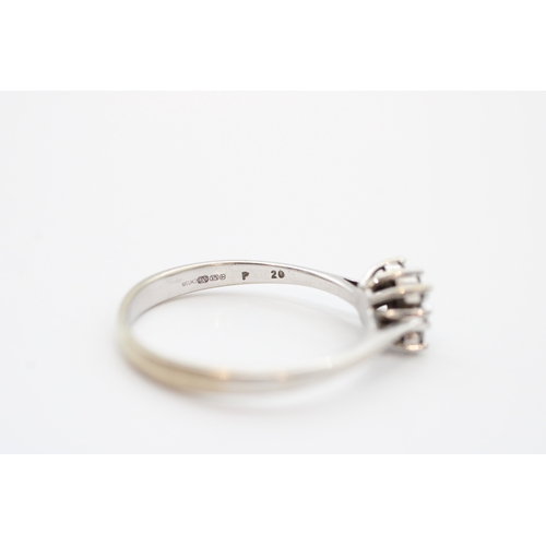 23 - 9ct white gold diamond set cluster ring (2.3g) Size R 1/2