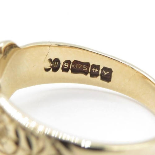 10 - 9ct gold vintage buckle ring - as seen (2.9g) Size M 1/2