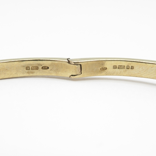 2 - 9ct gold diamond bangle Birmingham 1989 (10g)