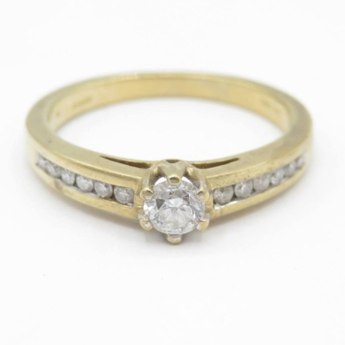 52 - 9ct gold diamond set dress ring (2.5g) Size L 1/2